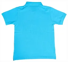 NeuVin Plain Regular Half Sleeve Cotton Polo T-Shirts for Boys(Blue,3-4Y)-thumb2