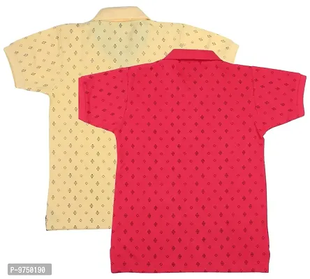 NeuVin Polo Tshirts for Boys (Pack of 2) Pink, Yellow-thumb2
