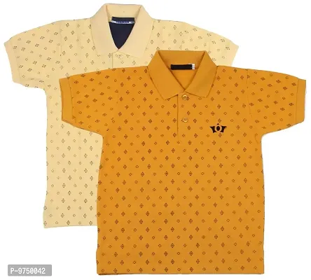 NeuVin Polo Tshirts for Boys (Pack of 2) Orange, Yellow-thumb0