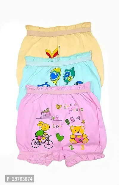 Fancy Multicoloured Cotton Panty For Kids Pack Of 3