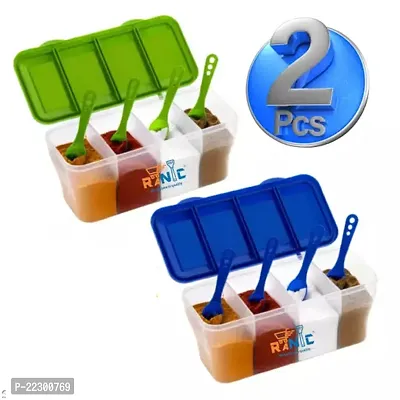 Pack Of 2, 4 In 1 Or 4 Section Kitchen Storage Container For Food Storage