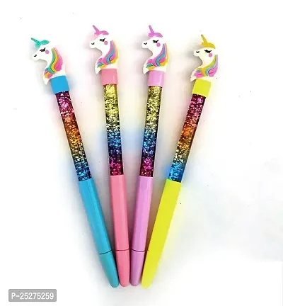 Unicorn Toy Water Glitter Beautiful Design Gel Pen For Kidsnbsp;Pack of 4-thumb0