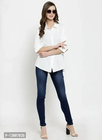 Classic Crepe Solid Shirt for Womens