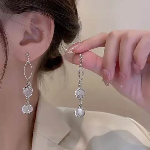 Alloy Crystal Drop Earrings For Women