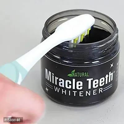 NATURAL MIRACLE TEETH WHITENER | Natural Whitening Coconut Charcoal Powder | Gentle on Teeth and Gums and Removes Stains Caused by Smoking, Coffee, Soda, Red Wine and More!-thumb2