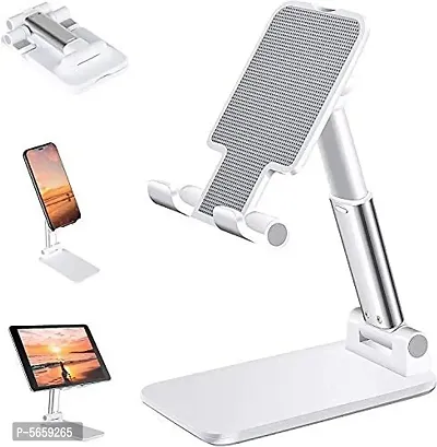 Cell Phone Stand, [2021 Updated] Angle Height Adjustable Mobile Phone Holder, Table Stand, Foldable Mobile Phone Stand, Mobile Stand for Table for Study-thumb0
