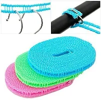 3 Meters Windproof Anti-Slip Clothes Washing Line Drying Nylon Rope with Hooks 3 Meter Nylon Clothesline Rope-thumb1