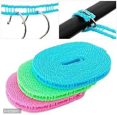 3 Meters Windproof Anti-Slip Clothes Washing Line Drying Nylon Rope with Hooks 3 Meter Nylon Clothesline Rope-thumb2