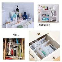 Drawer Clapboard Divider/Grid Closet Sorting Partition/Plastic Strips Separators Cabinet Storage Organizer for Clothes, Kitchen, Office,Multicolour Set of (8)-thumb1