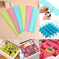 Drawer Clapboard Divider/Grid Closet Sorting Partition/Plastic Strips Separators Cabinet Storage Organizer for Clothes, Kitchen, Office,Multicolour Set of (8)-thumb2