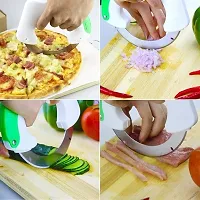 Circular Rolling Knife Stainless Steel, Universal Kitchen Knife, Round Knife Kitchen Cutter with Cover, Circular Rolling Knife-thumb2