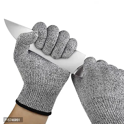 Cut Resistant Gloves High Performance Level 5 Protection Food Grade Kitchen Glove for Hand Safety While Cutting Cooking Doing Yard Work (Free Size)