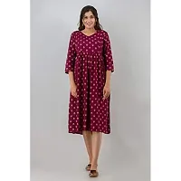 Kidaroo Rayon Printed Maternity Gown (Dress)-thumb2