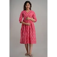 Kidaroo Cotton Floral Printed Maternity Gown (Dress)-thumb2