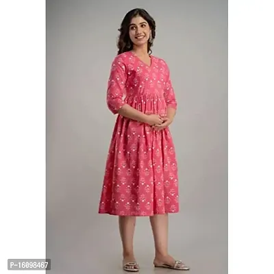 Kidaroo Cotton Floral Printed Maternity Gown (Dress)-thumb5