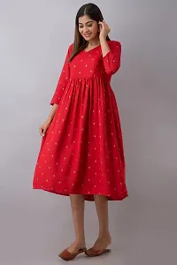 Kidaroo Rayon Printed Maternity Gown (Dress)-thumb4