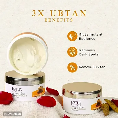 Lotus Herbals Radiance Boost Ubtan - Face Mask | Turmeric, sandalwood and rose water | shiny skin | Dark Spot Reduction | No parabens | Without mineral oil | 100g-thumb3