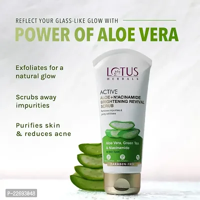 Lotus Herbals Active Aloe + Niacinamide Brightening Revival Scrub 100gm-thumb2