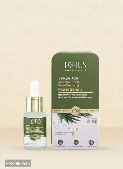 Lotus Botanicals Salicylic Acid + Tea Tree Acne Control  Pore Cleansing Power Serum | All Skin type|Paraben  Sulphate Free| 14ml-thumb4