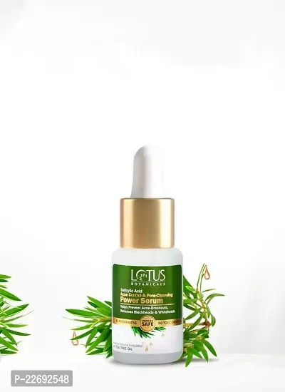 Lotus Botanicals Salicylic Acid + Tea Tree Acne Control  Pore Cleansing Power Serum | All Skin type|Paraben  Sulphate Free| 14ml