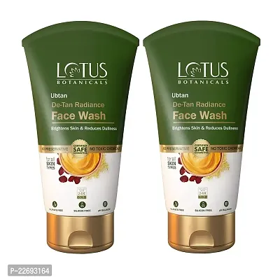 Lotus Botanicals Ubtan De-Tan Radiance Face Wash Duo 100gm Each| Infused with 24K Gold | For Glowing  Rejuvenated Skin, Anti-Tan | No Silicon, No Sulphates, Non-Comedogenic, No Preservatives-thumb2