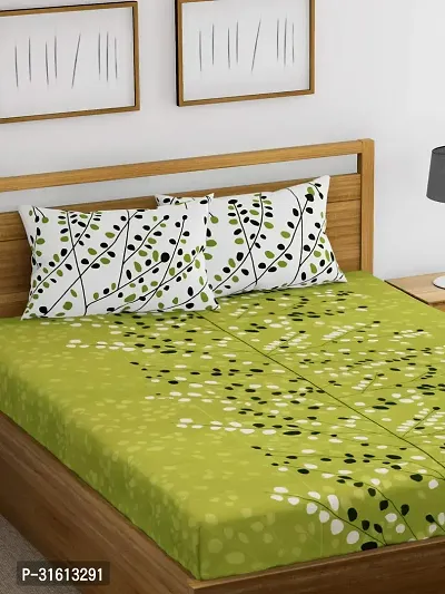 Stylish Cotton Printed Double Bedsheet with Pillow Cover-thumb0