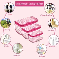 Combo Of 6 Supreme Quality Transparent  Vanity Pouch, Makeup Organizer, Cosmetic Box Vanity Pouch-thumb2