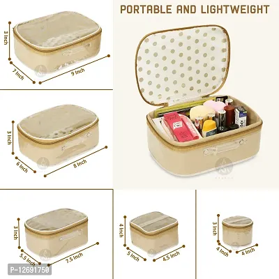 Classic Pack of 5 Golden Alluring Cosmetic Box, Makeup Kit, Makeup Organizer, Bridal Organizer-thumb4