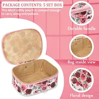 Pack of 5 Rose Flower Fashionable Supreme quality Cosmetic Box, Makeup Kit,  Bridal Organizer, Storage Case-thumb4