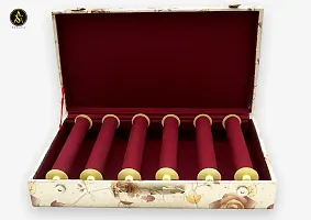 Classic 6 Rods Bangle Box Rose Printed, Cosmetic Box, Storage Organizer Vanity Box (Grey, Multicolour)-thumb4
