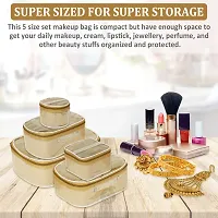 Classic Pack of 5 Golden Alluring Cosmetic Box, Makeup Kit, Makeup Organizer, Bridal Organizer-thumb1