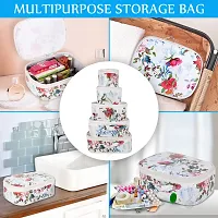 Alluring Pack of 5 White Flower Fashionable Cosmetic Box, Makeup Kit, Makeup Organizer-thumb2
