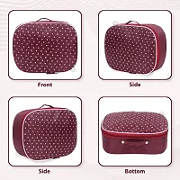 Classic Pack of 3 Maroon Vanity Essentials Cosmetic Box, Makeup Kit, Makeup Organizer-thumb4