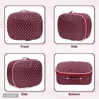 Classic Pack of 3 Maroon Vanity Essentials Cosmetic Box, Makeup Kit, Makeup Organizer-thumb5