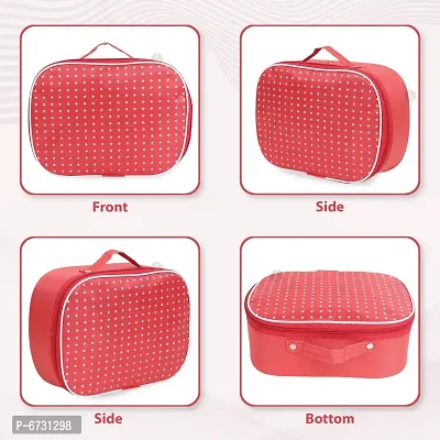 Classic Pack of 3 Red Stylish Cosmetic Box, Makeup Kit, Makeup Organizer, Bridal Organizer-thumb5