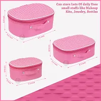 Classic Pack of 3 Pink Stylish Cosmetic Box, Makeup Kit, Makeup Organizer, Bridal Organizer-thumb1