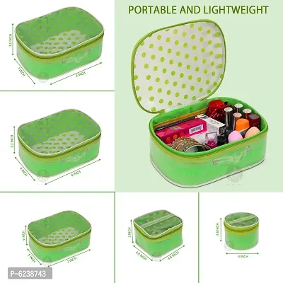 Classic Pack of 5 Green Dot Supreme Cosmetic Box, Makeup Kit, Makeup Organizer, Bridal Organizer-thumb2