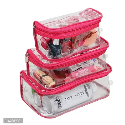 Combo Of 6 Supreme Quality Transparent  Vanity Pouch, Makeup Organizer, Cosmetic Box Vanity Pouch-thumb4