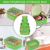 Pack Of 5 Green Dot pattern Makeup Kit box, Spacious interior, Storage case Vanity Box-thumb1