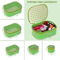 Pack Of 5 Green Dot pattern Makeup Kit box, Spacious interior, Storage case Vanity Box-thumb2