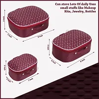 Pack Of 3 Maroon Star Makeup kit, Jewellery box, Storage case, Toiletry Kit Vanity Box-thumb4