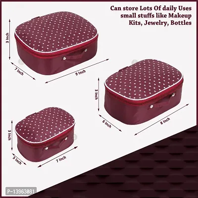 Pack Of 3 Maroon Star Makeup kit, Jewellery box, Storage case, Toiletry Kit Vanity Box-thumb5