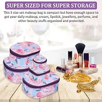 Pack of 5 Blue Flower Glamorous Cosmetic Box, Makeup Kit, Makeup Organizer, Bridal Organizer-thumb1