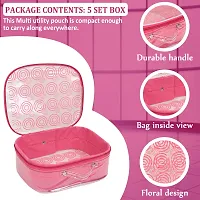 5 pieces of Fashionable Makeup Kit box, Spacious interior, Storage case, Jewellery Vanity Box-thumb3