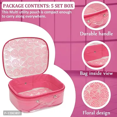 5 pieces of Fashionable Makeup Kit box, Spacious interior, Storage case, Jewellery Vanity Box-thumb4