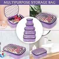 Pack of 5 Purple Dot high quality Cosmetic box, MakeupKit Box, Jewellery Bag, Storage Case Vanity Box-thumb2