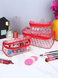 Combo Pack of 6 Polka Dot Printed Vanity Pouch Makeup Box, Cosmetic Box, Makeup Organizer-thumb2