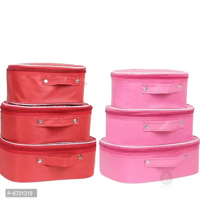 Stylish Combo Pack Of 6  Fashionable Star Printed Vanity Box Cosmetic Bag Bangle Box For Women