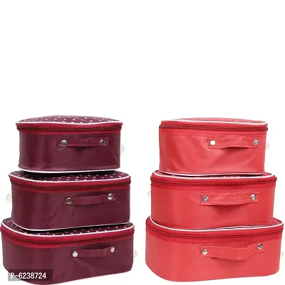 Combo Pack of 6 Fashionable High Quality Vanity Box Cosmetic Box, Storage Case, Bangle Box Vanity Box-thumb0