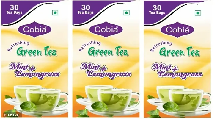 Cobia Green Tea (Mint + lemongrass) 30 Tea bags Pack of 3-Price Incl. Shipping